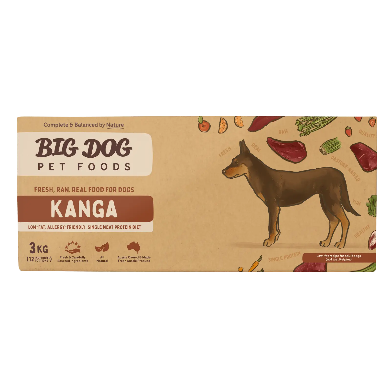 Big Dog Raw Dog Food Kangaroo 3kg 12pk - Kellyville Pets