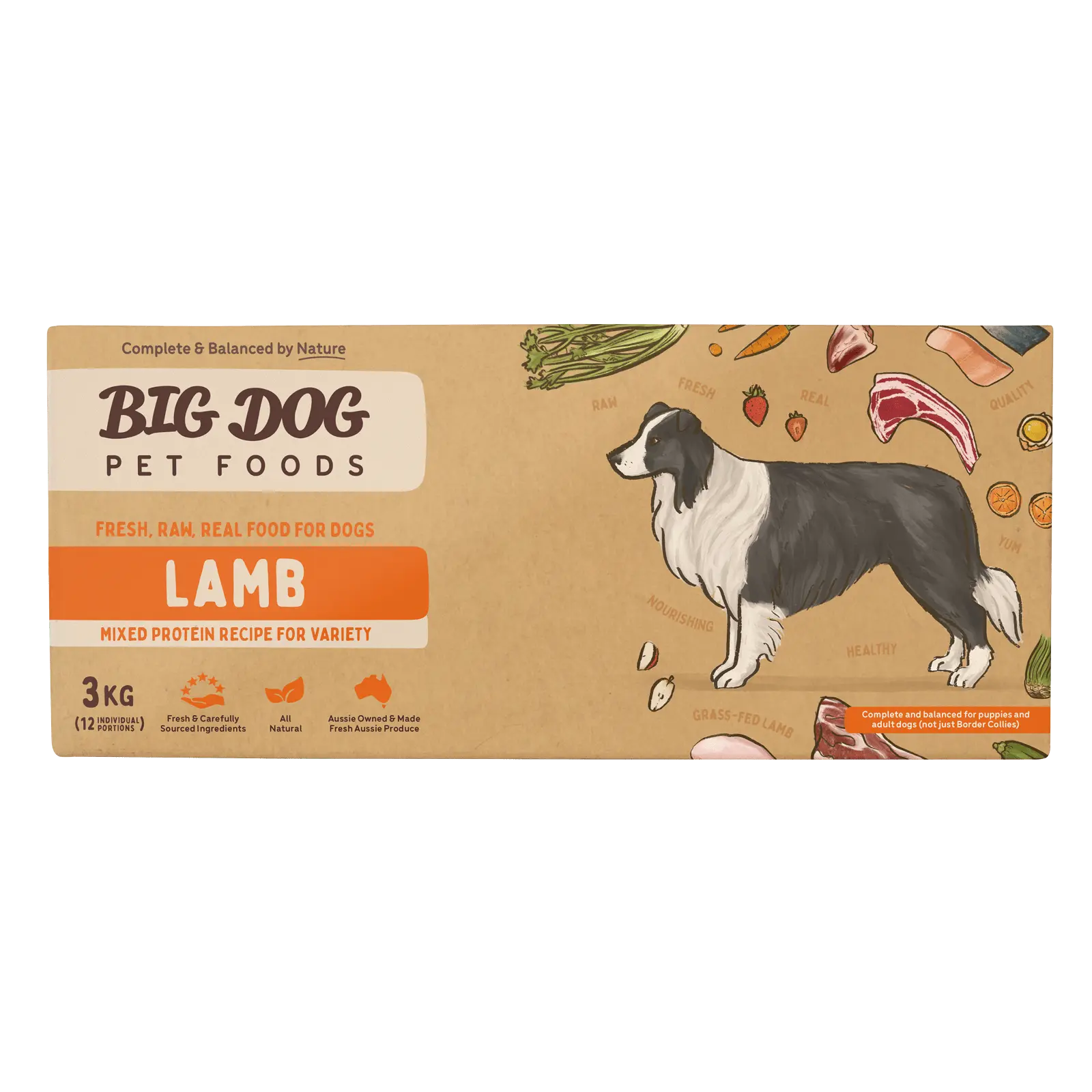 Big Dog Raw Dog Food Lamb 3kg 12pk - Kellyville Pets