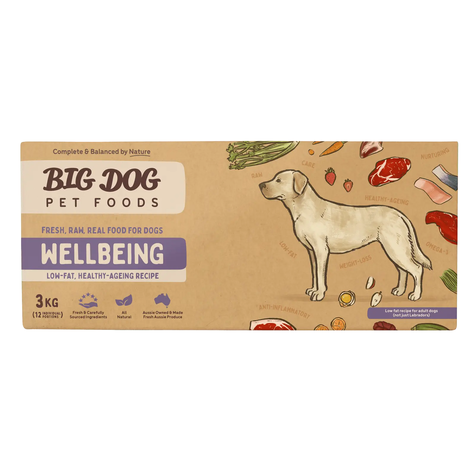 Big Dog Raw Dog Food Wellbeing 3kg 12pk - Kellyville Pets