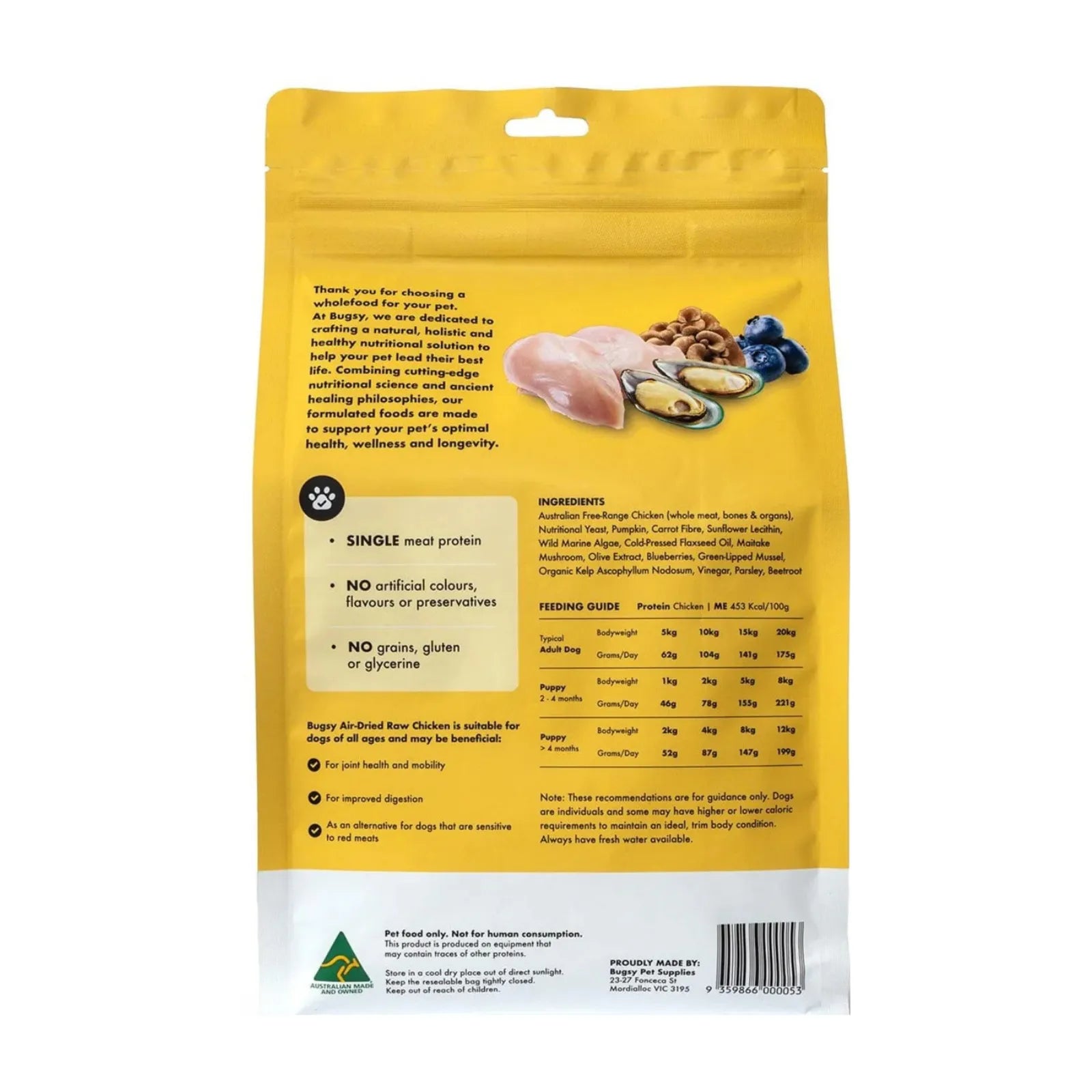 Bugsy's Air-Dried Complete & Balanced Food for Dog - Chicken