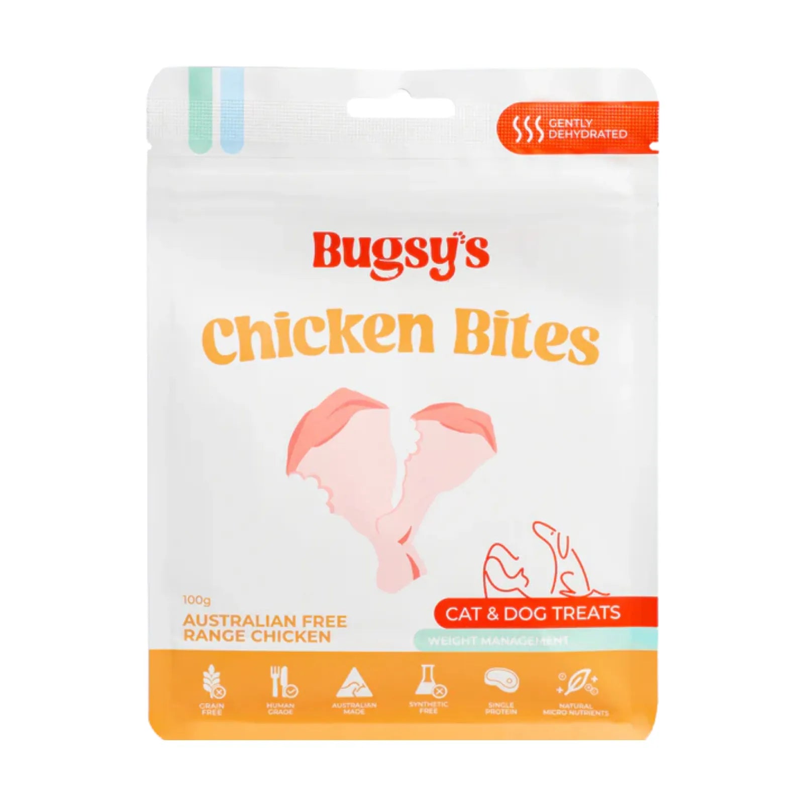 Bugsy's Chicken Bites Dog & Cat Treat - 100g
