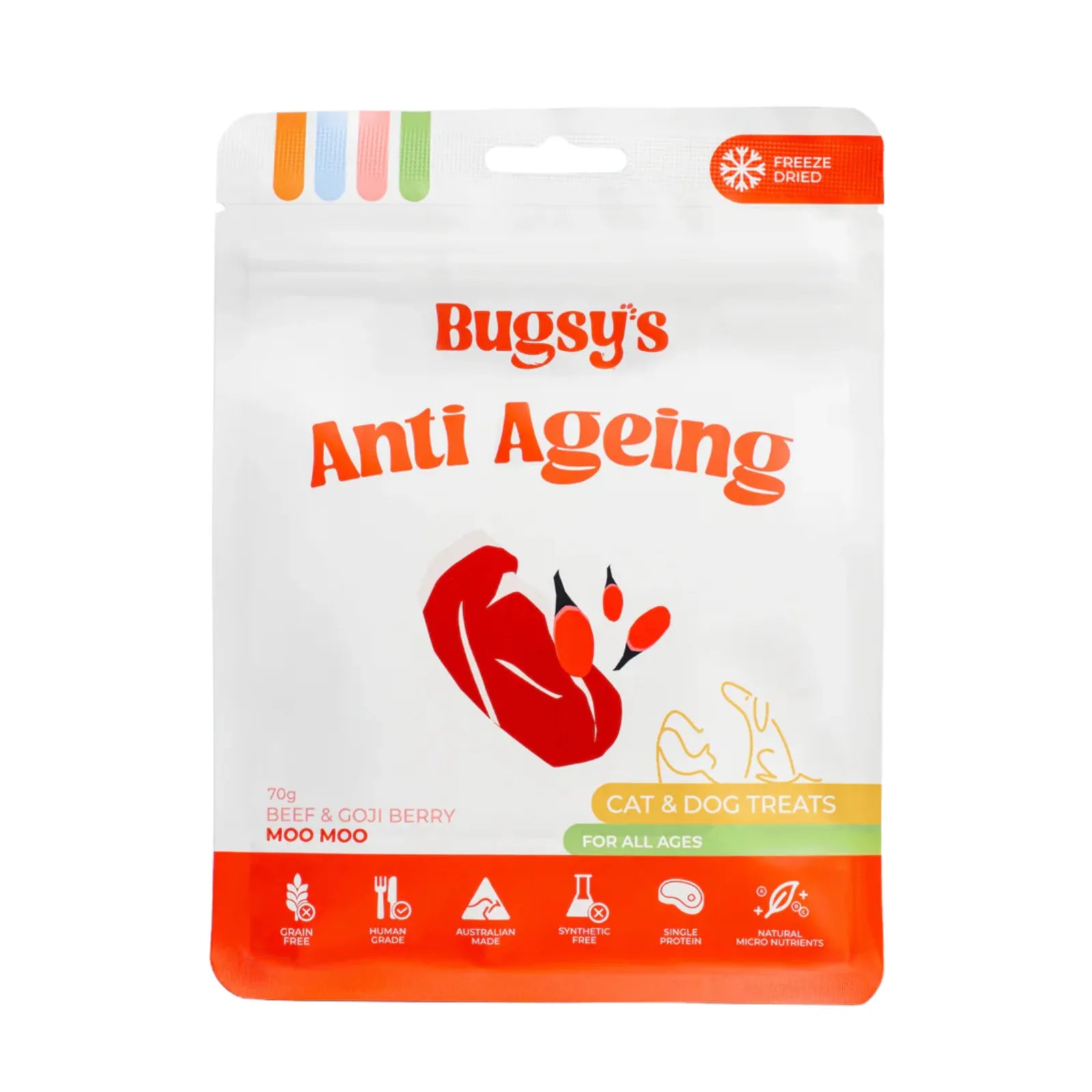 Bugsy's Freeze-Dried Anti Ageing Beef & Gojiberry Dog & Cat Treat