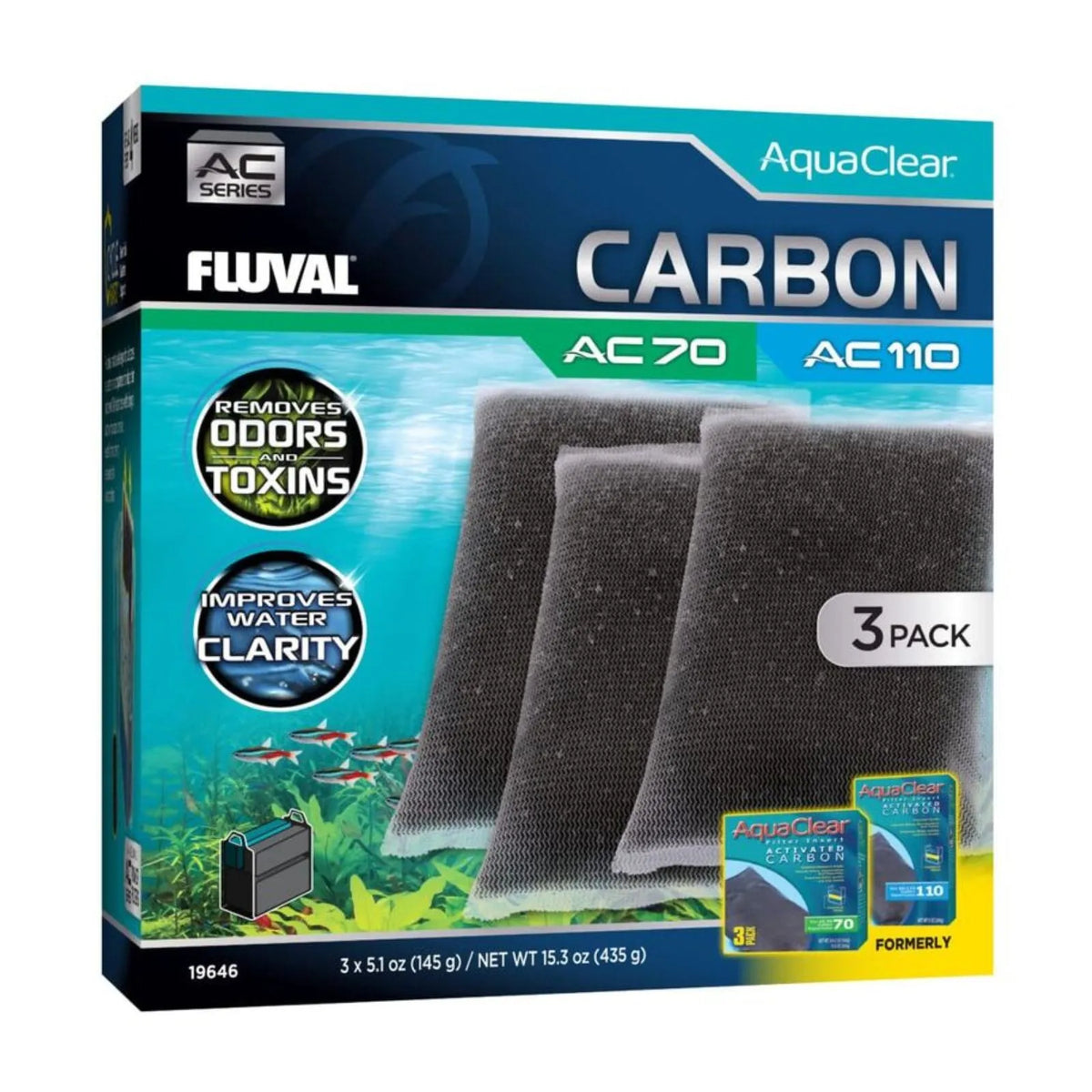 Fluval AC70/110 Activated Carbon Insert 3 Pack