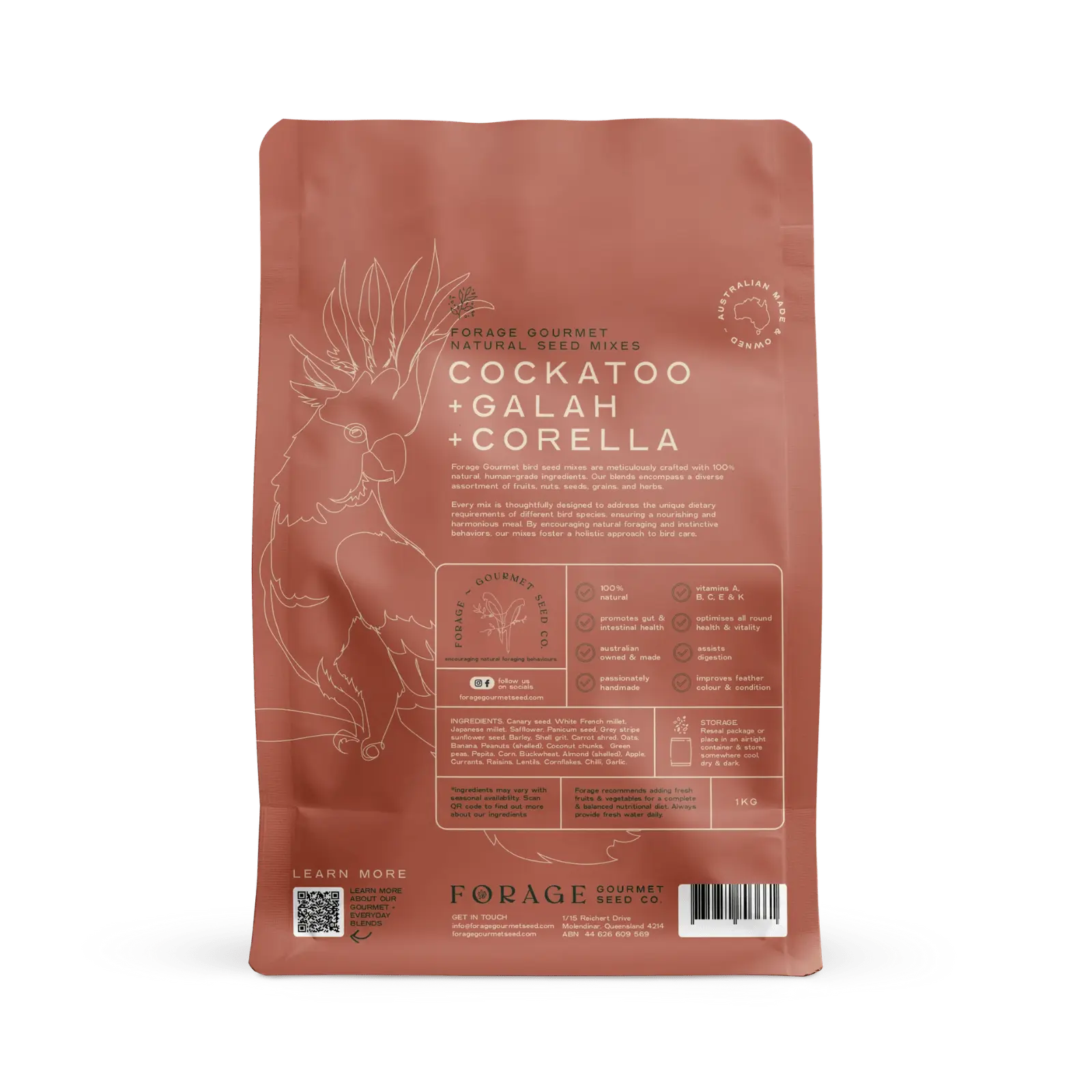 Forage Gourmet Cockatoo, Galah & Corella Food - Kellyville Pets