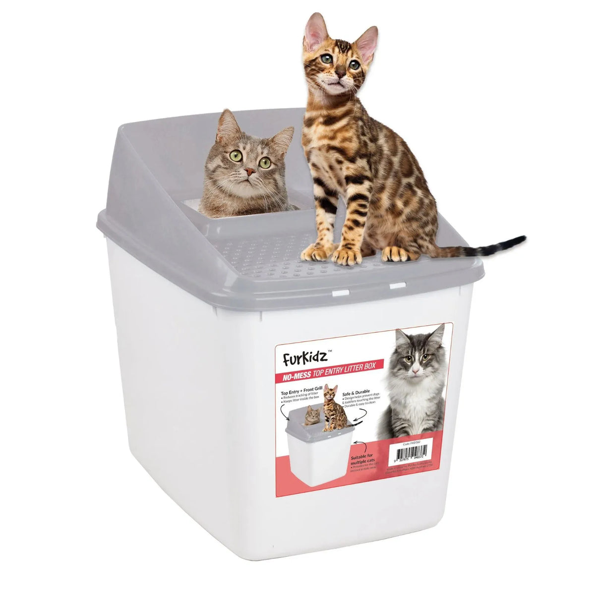 FurKidz No Mess Covered Litter Box 53x40x51cm