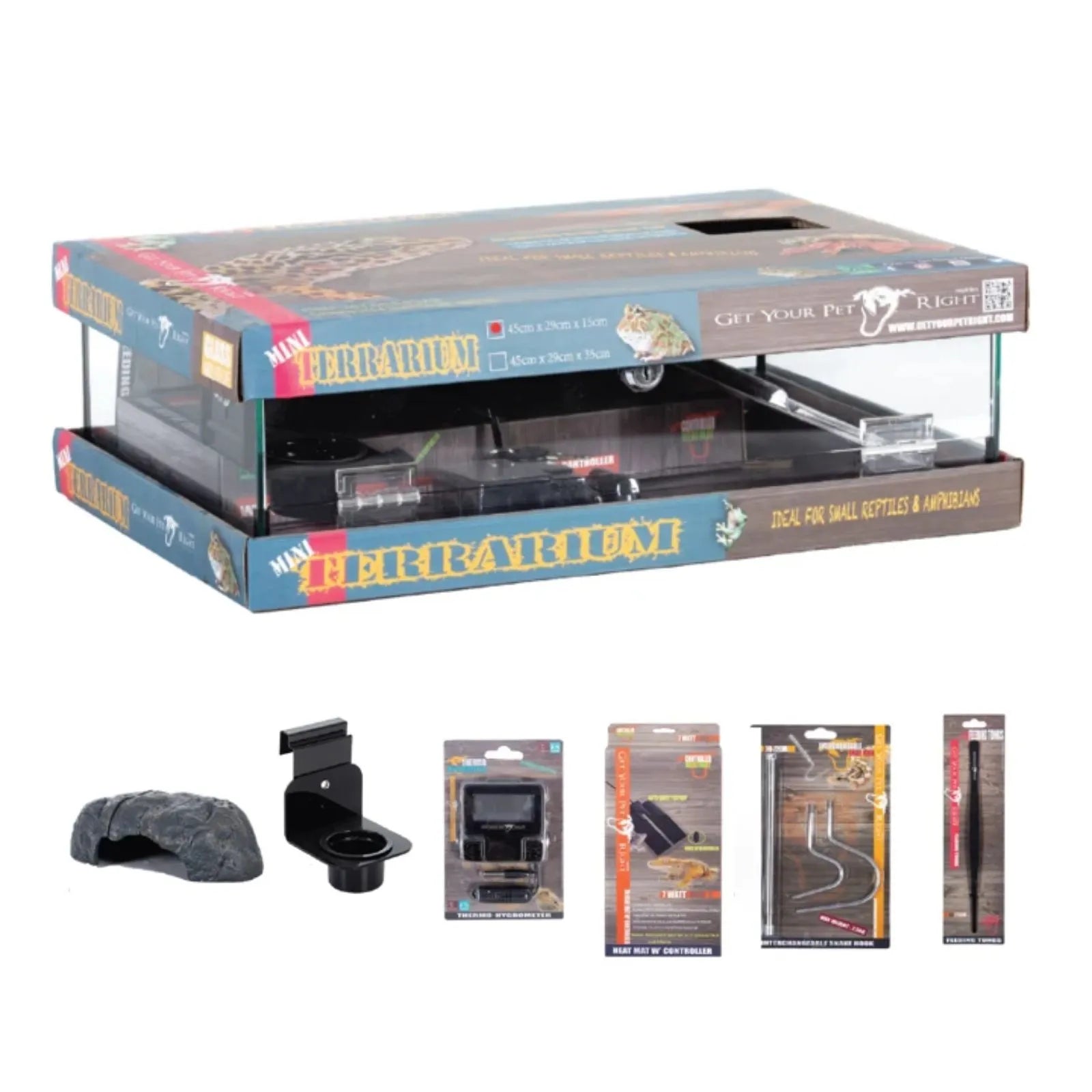 Get Your Pet Right Python Starter Kit with Glass Terrarium and Reptile Accessories