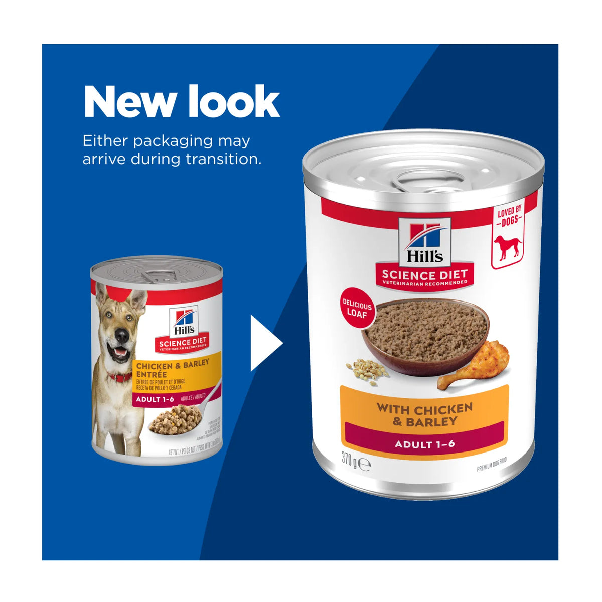 Hill's Science Diet Dog Food Can Adult Chicken & Barley Entrée - 370g x 12