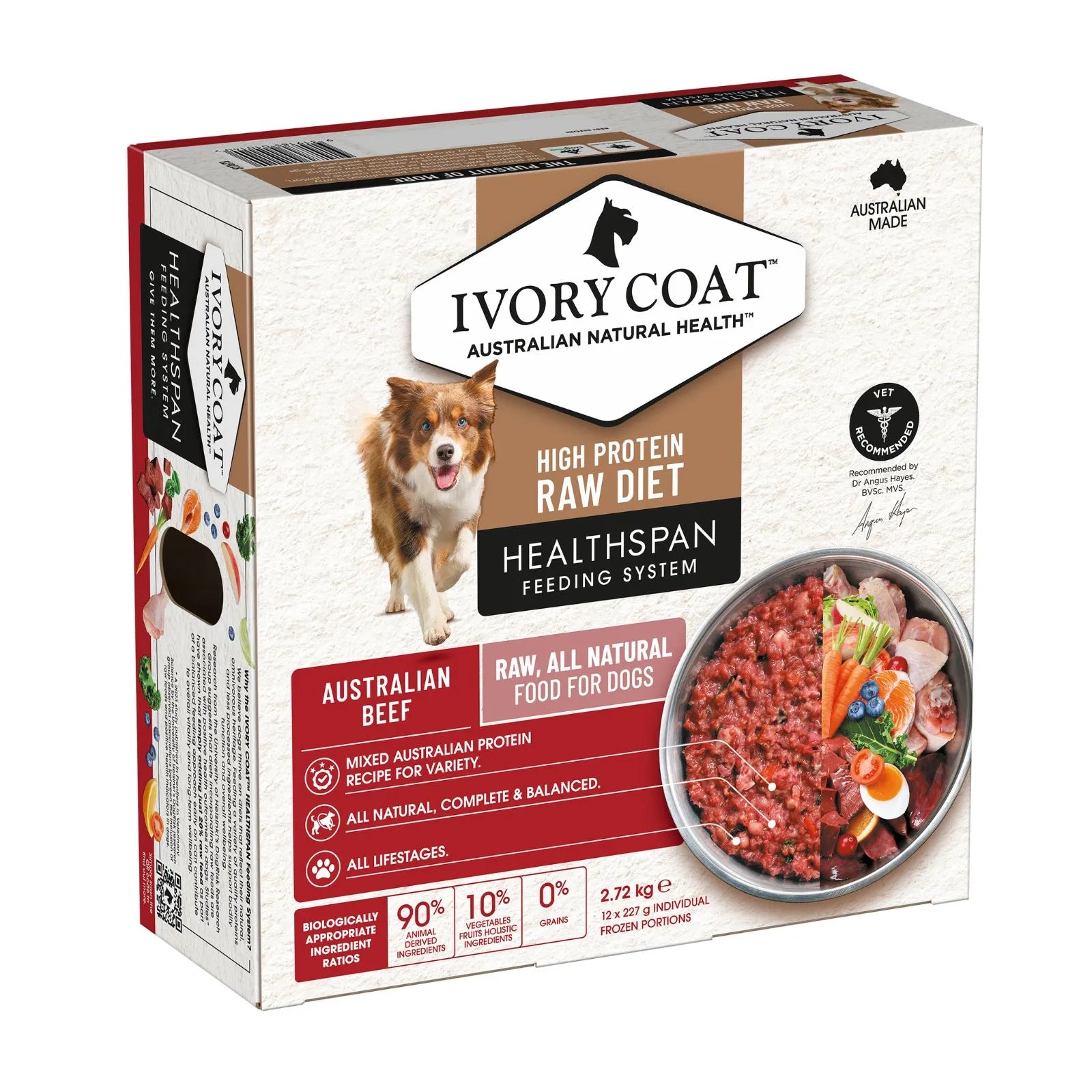 Ivory Coat Beef Raw Frozen Dog Patties - 12 x 227g