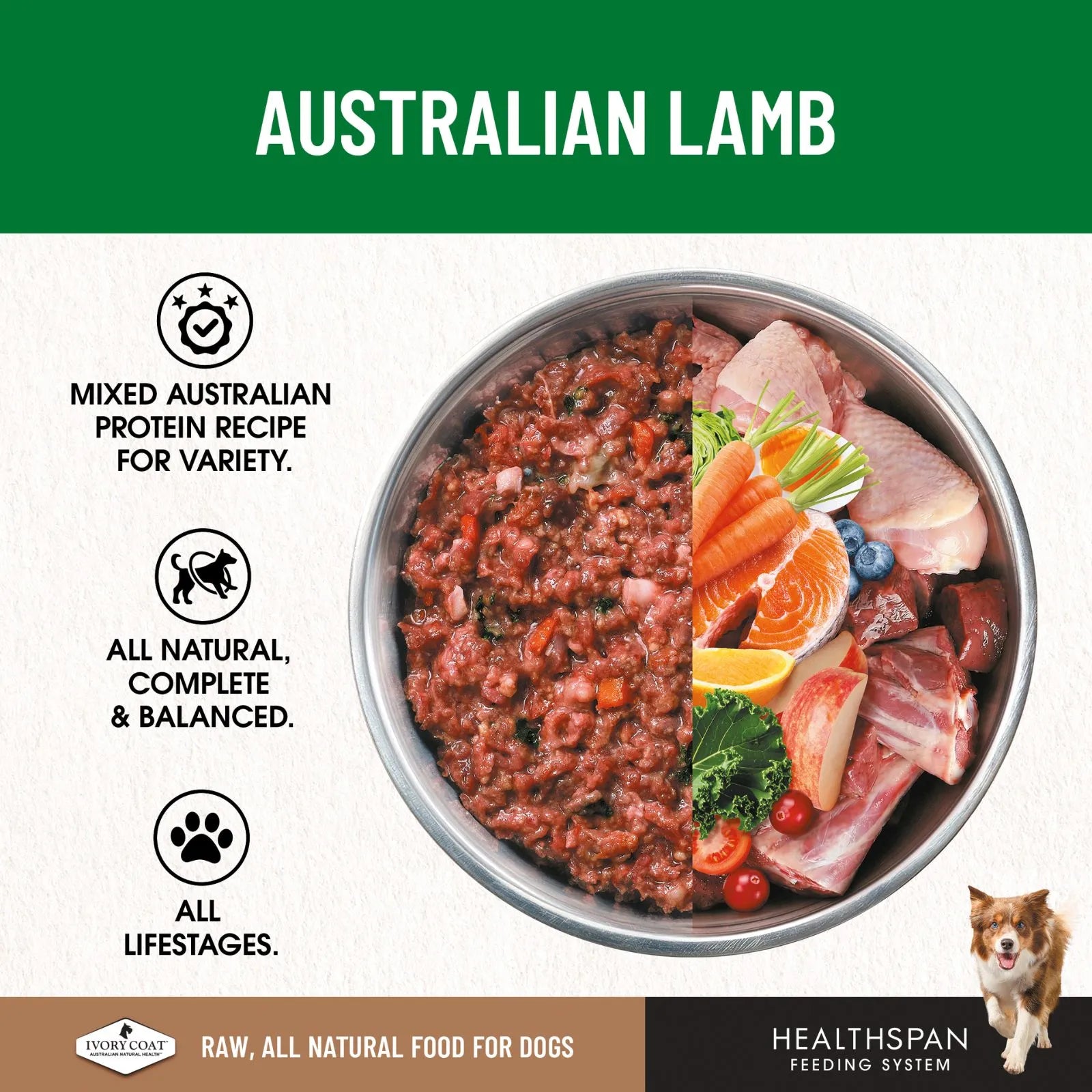 Ivory Coat Lamb Raw Frozen Dog Patties - 12 x 227g
