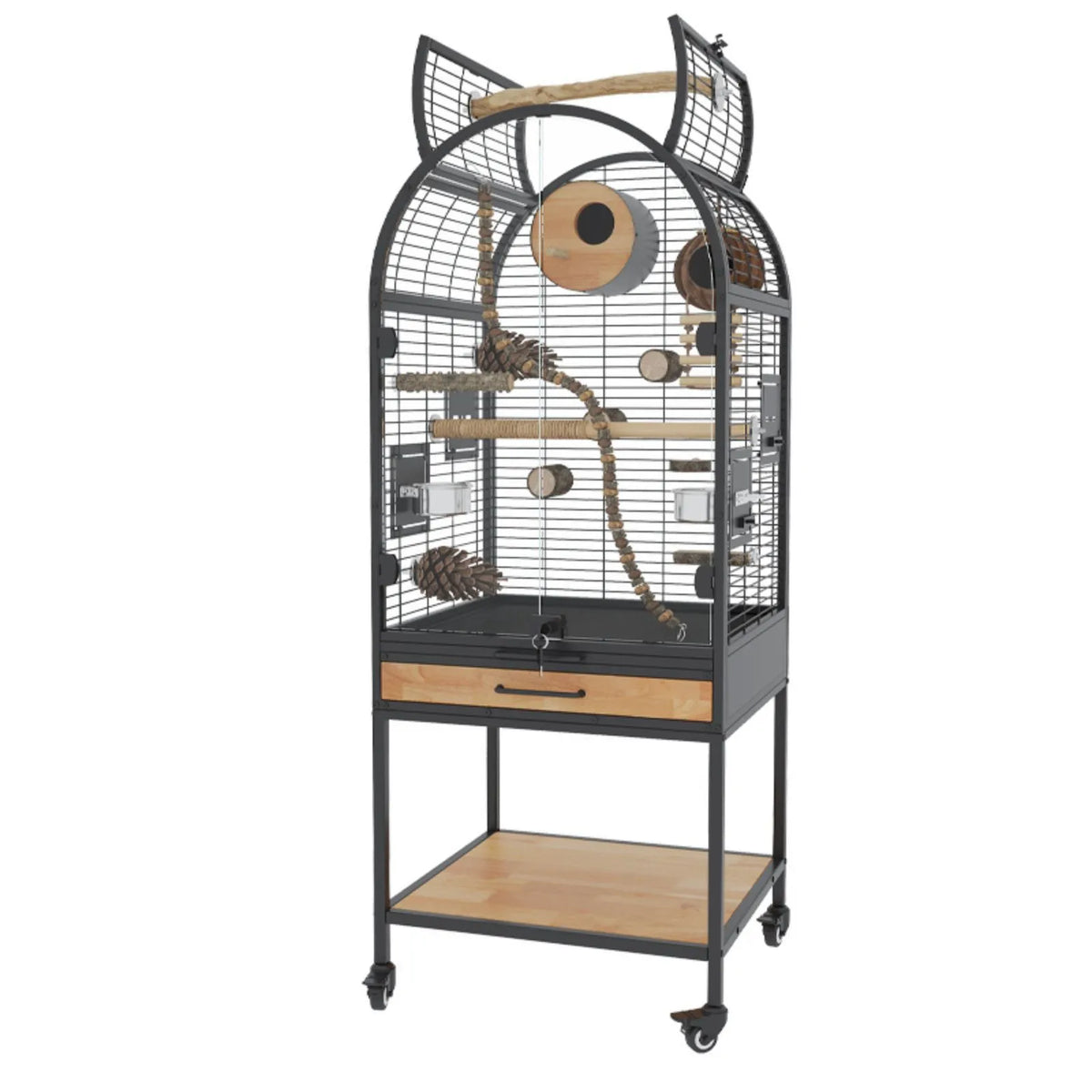 Petoria Aerie - Bird Enclosure with Shelf Storage