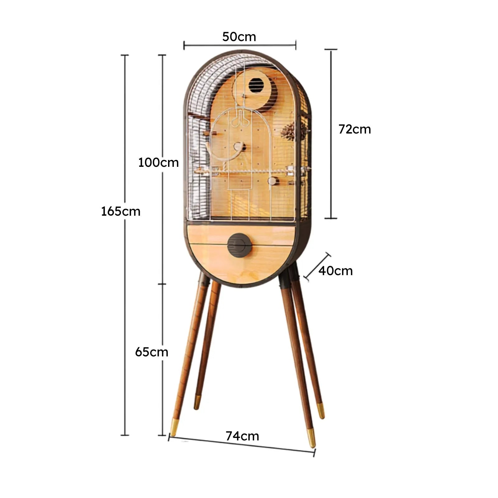 Petoria Capsule - Mid-Century Modern Bird Enclosure