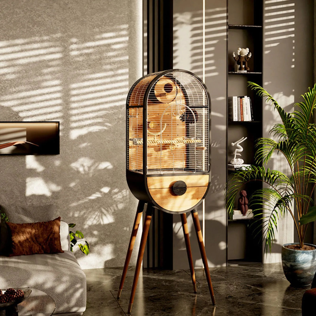 Petoria Capsule - Mid-Century Modern Bird Enclosure