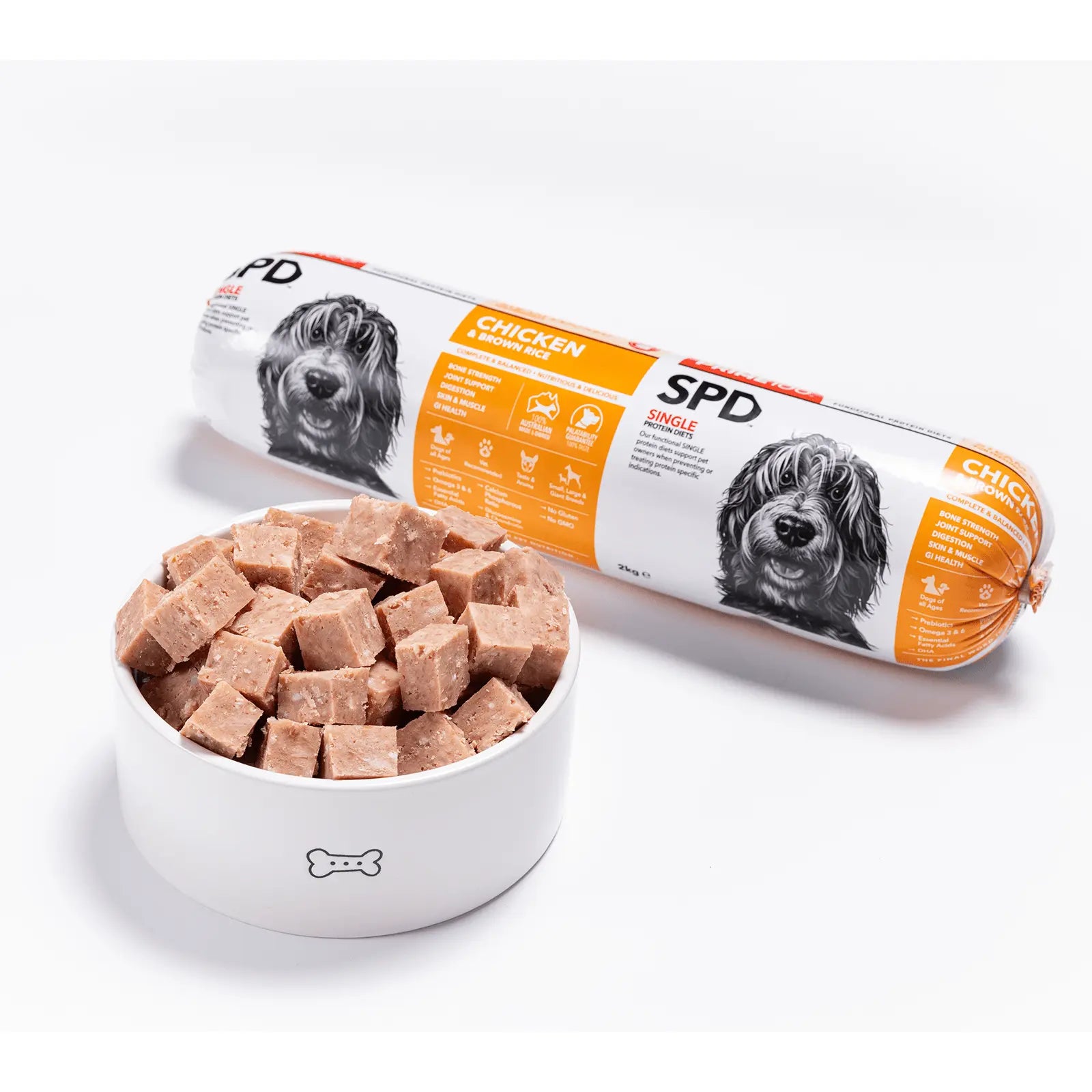 Prime100 Dog Food Roll SPD Chicken & Brown Rice - Kellyville Pets