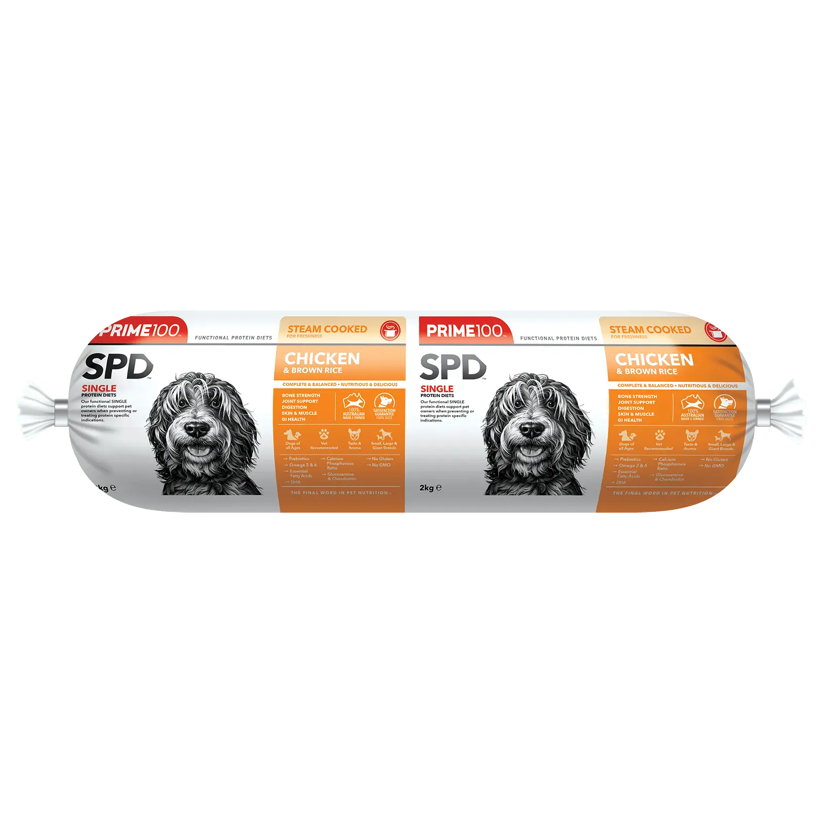 Prime100 Dog Food Roll SPD Chicken & Brown Rice - Kellyville Pets