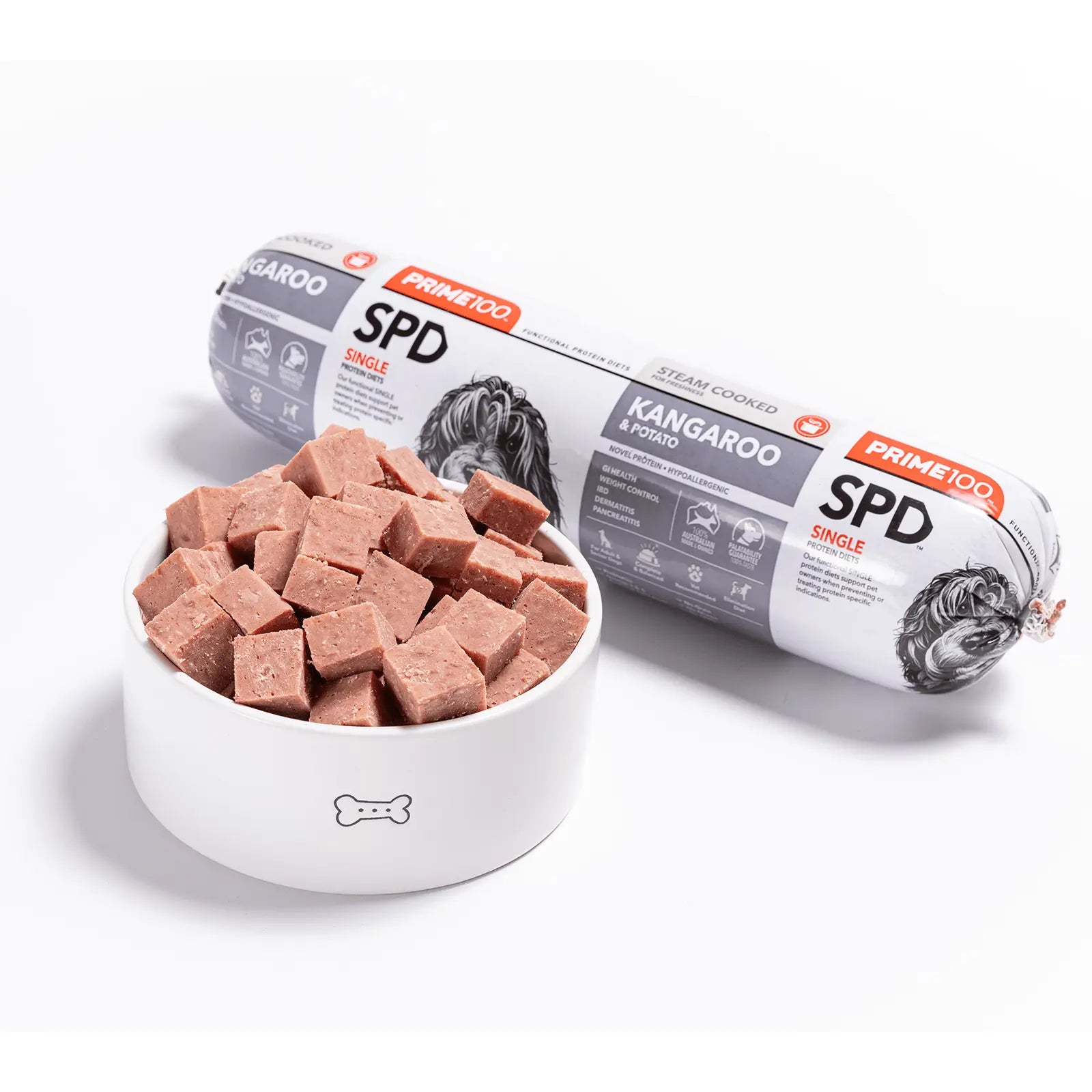 Prime100 Dog Food Roll SPD Kangaroo & Potato - Kellyville Pets