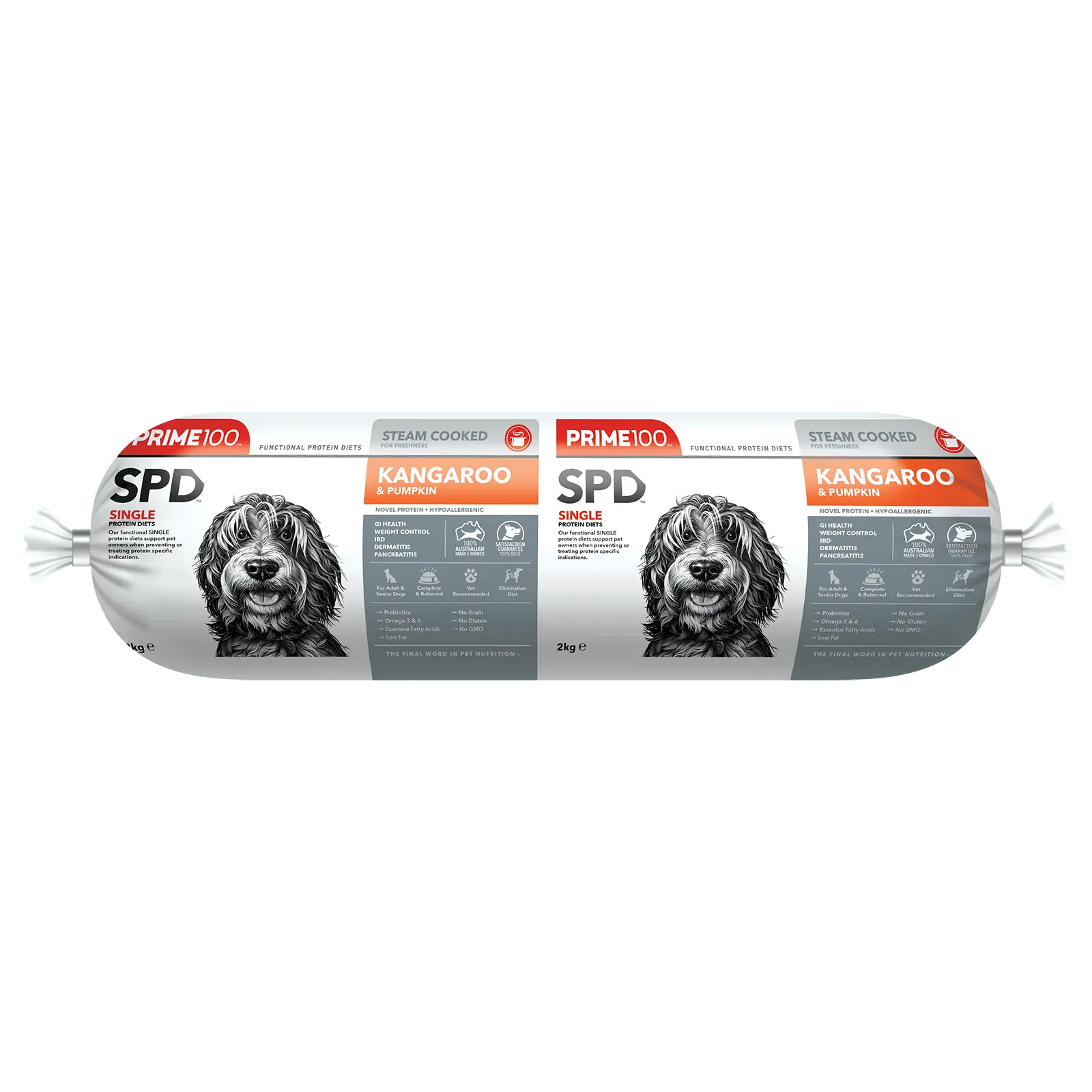 Prime100 Dog Food Roll SPD Kangaroo & Pumpkin - Kellyville Pets