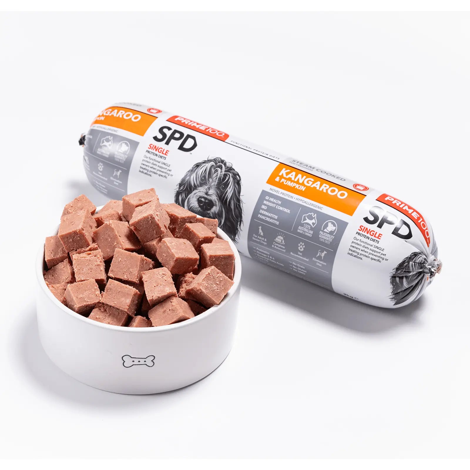 Prime100 Dog Food Roll SPD Kangaroo & Pumpkin - Kellyville Pets
