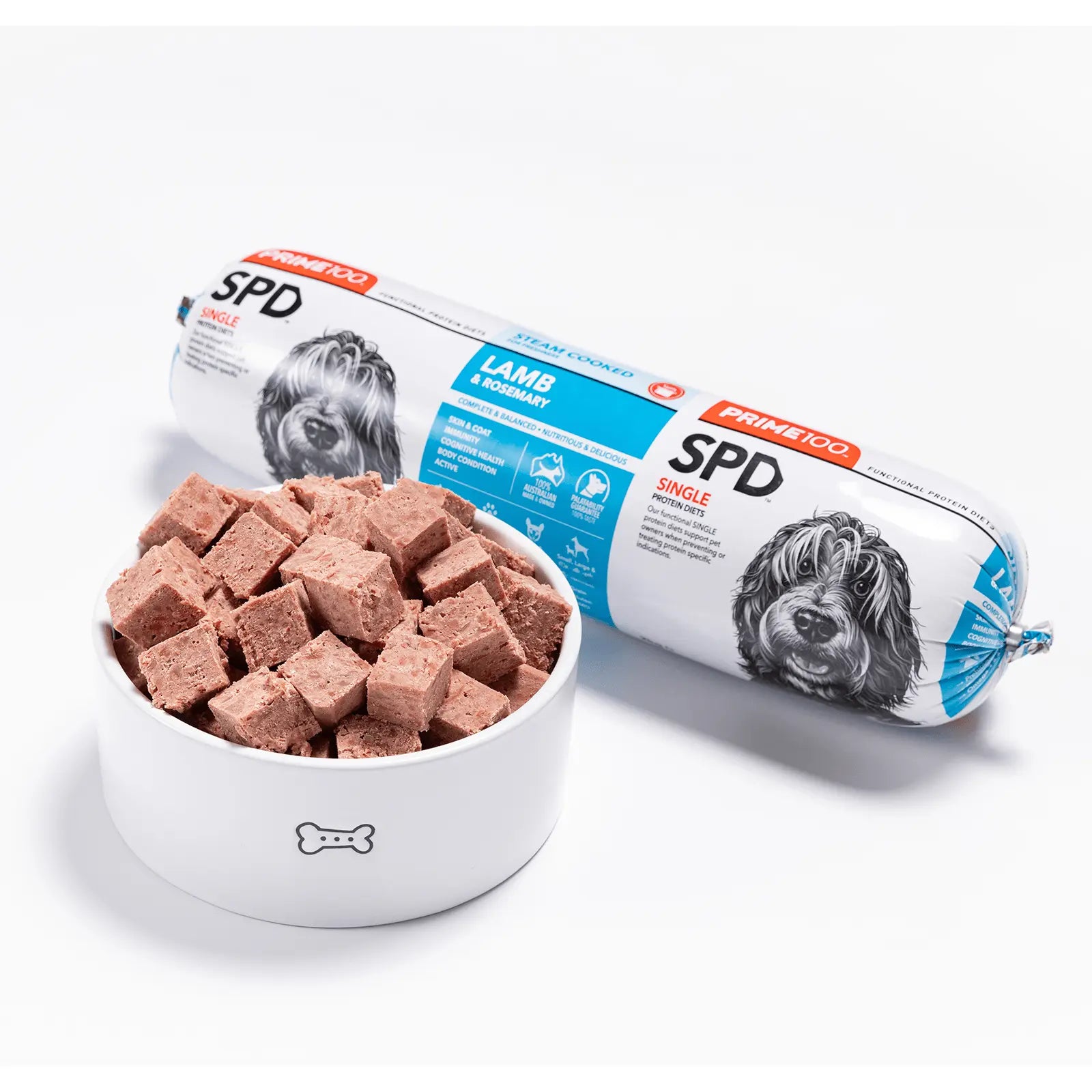 Prime100 Dog Food Roll SPD Lamb & Rosemary - Kellyville Pets
