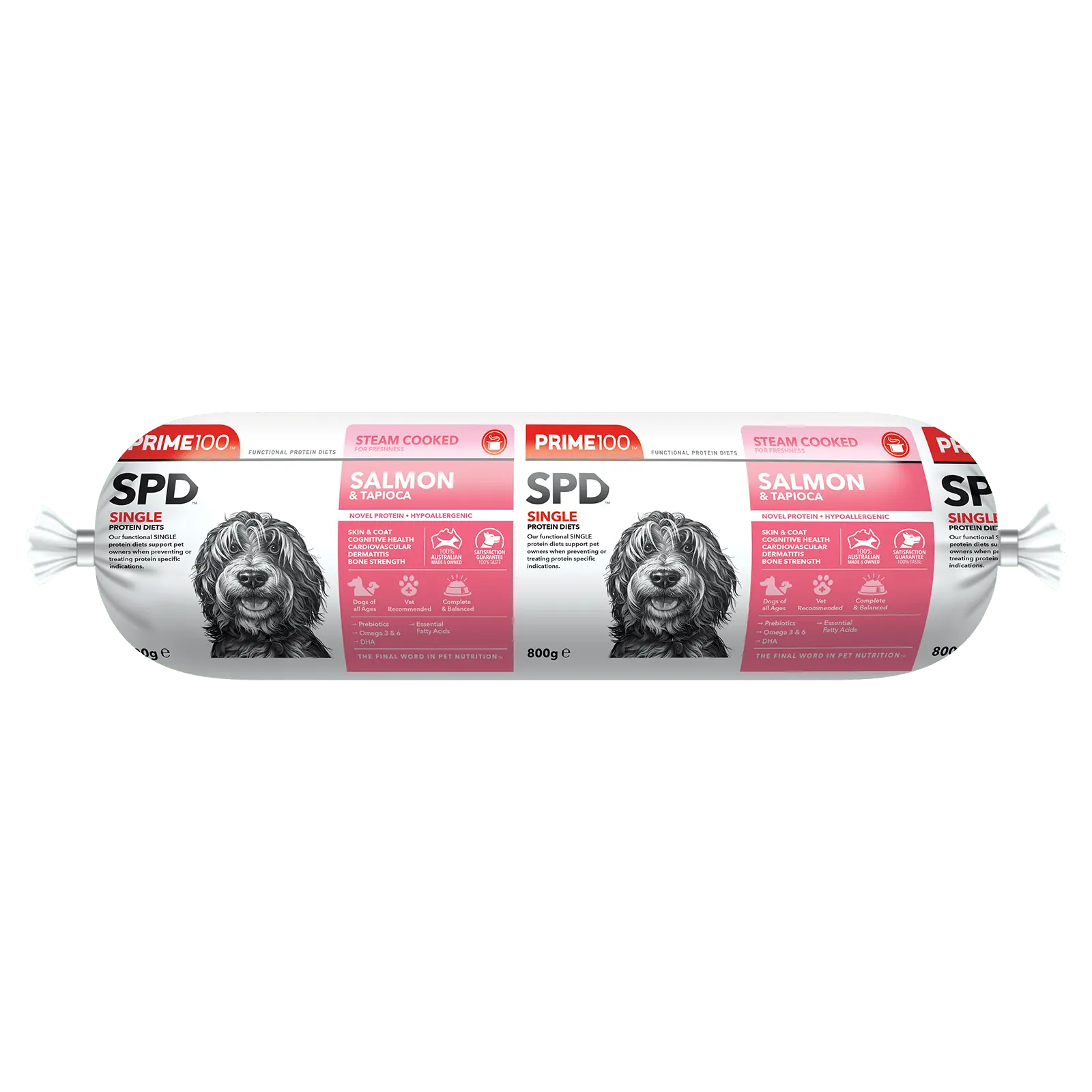 Prime100 Dog Food Roll SPD Salmon & Tapioca - Kellyville Pets