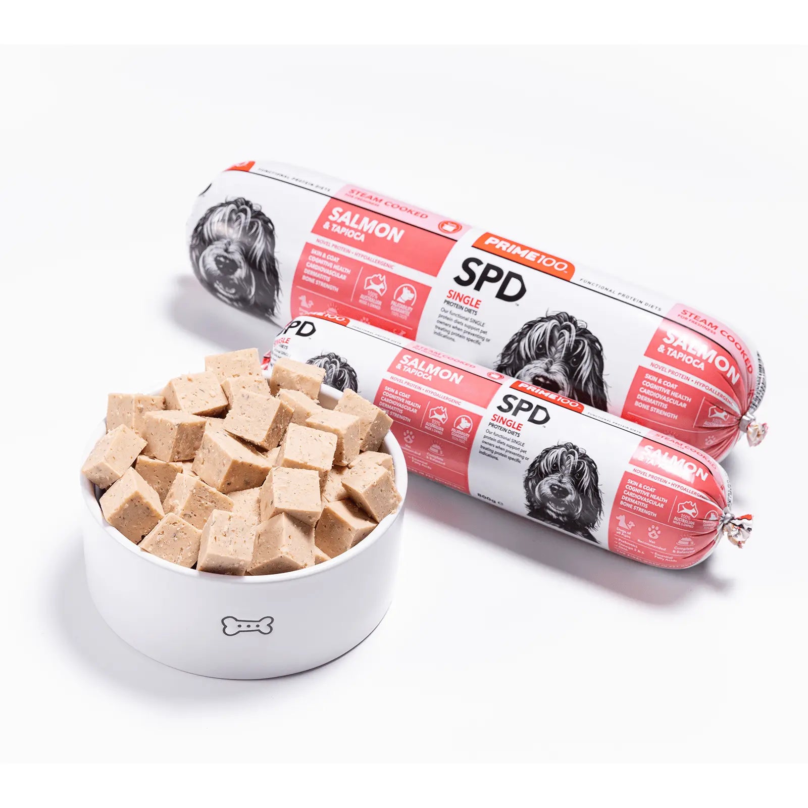 Prime100 Dog Food Roll SPD Salmon & Tapioca - Kellyville Pets