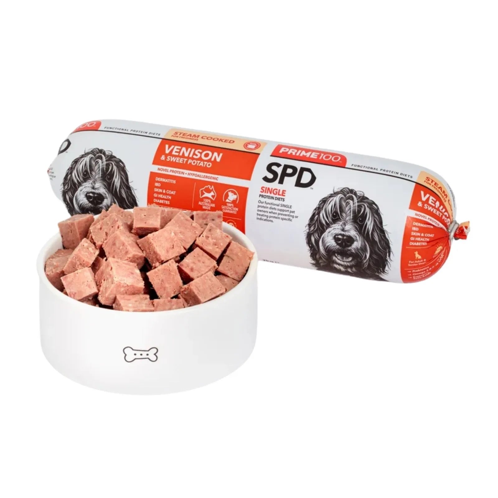 Prime100 Dog Food Roll SPD Venison & Sweet Potato - 2kg