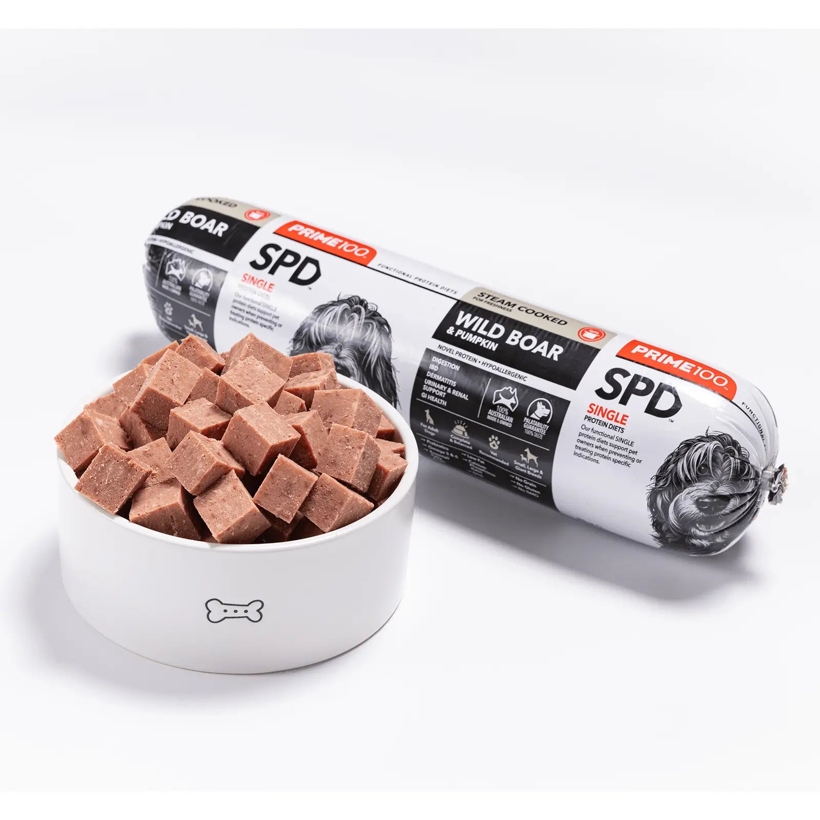 Prime100 Dog Food Roll SPD Wild Boar & Pumpkin - Kellyville Pets