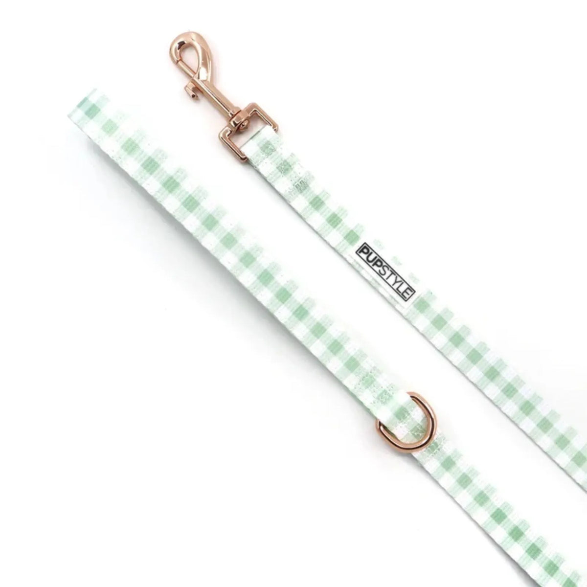 PUPSTYLE Sweet Apple Suburban Dog Leash with rose gold spring clip.