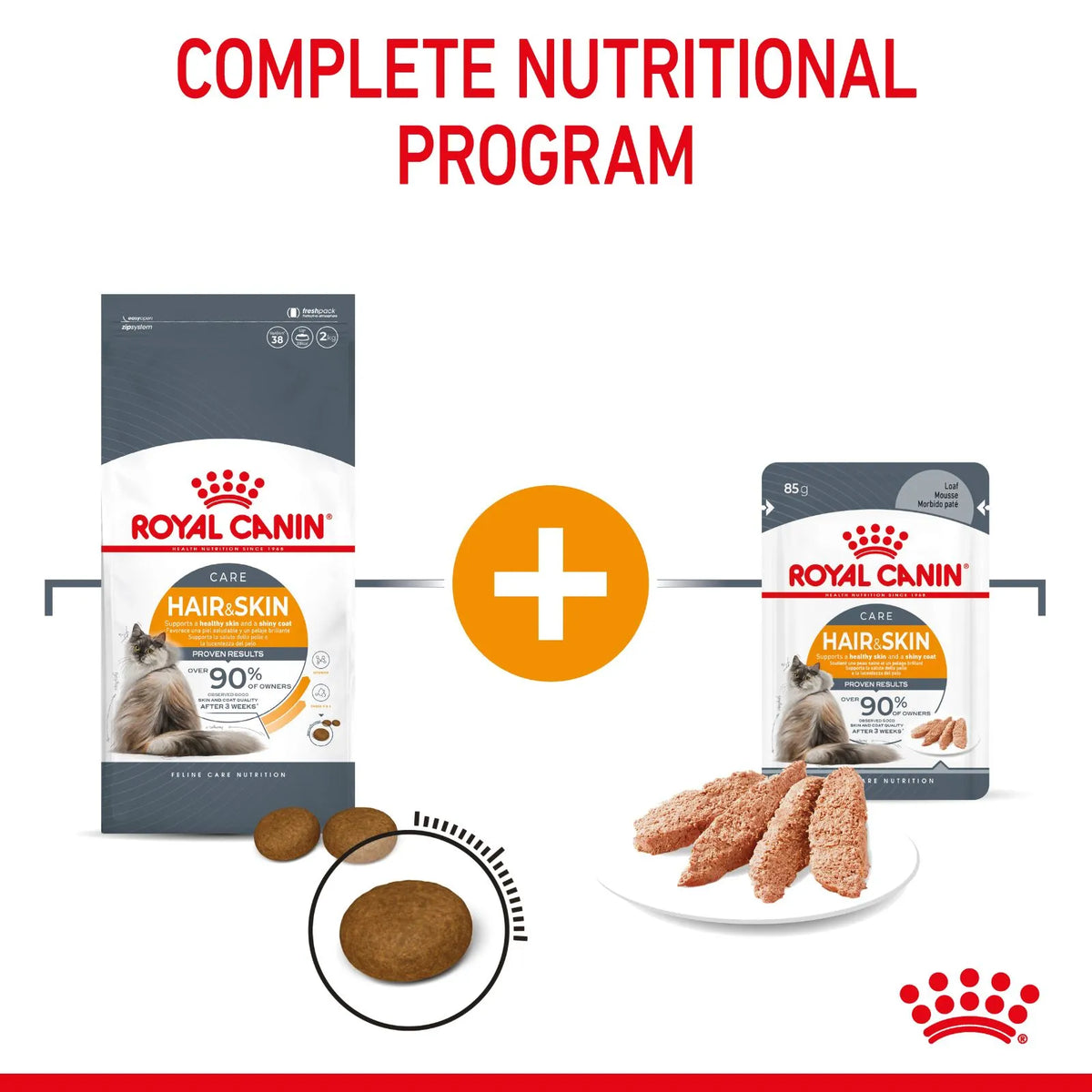 Royal Canin Cat Food Pouch Adult Hair & Skin Loaf - 85gx12