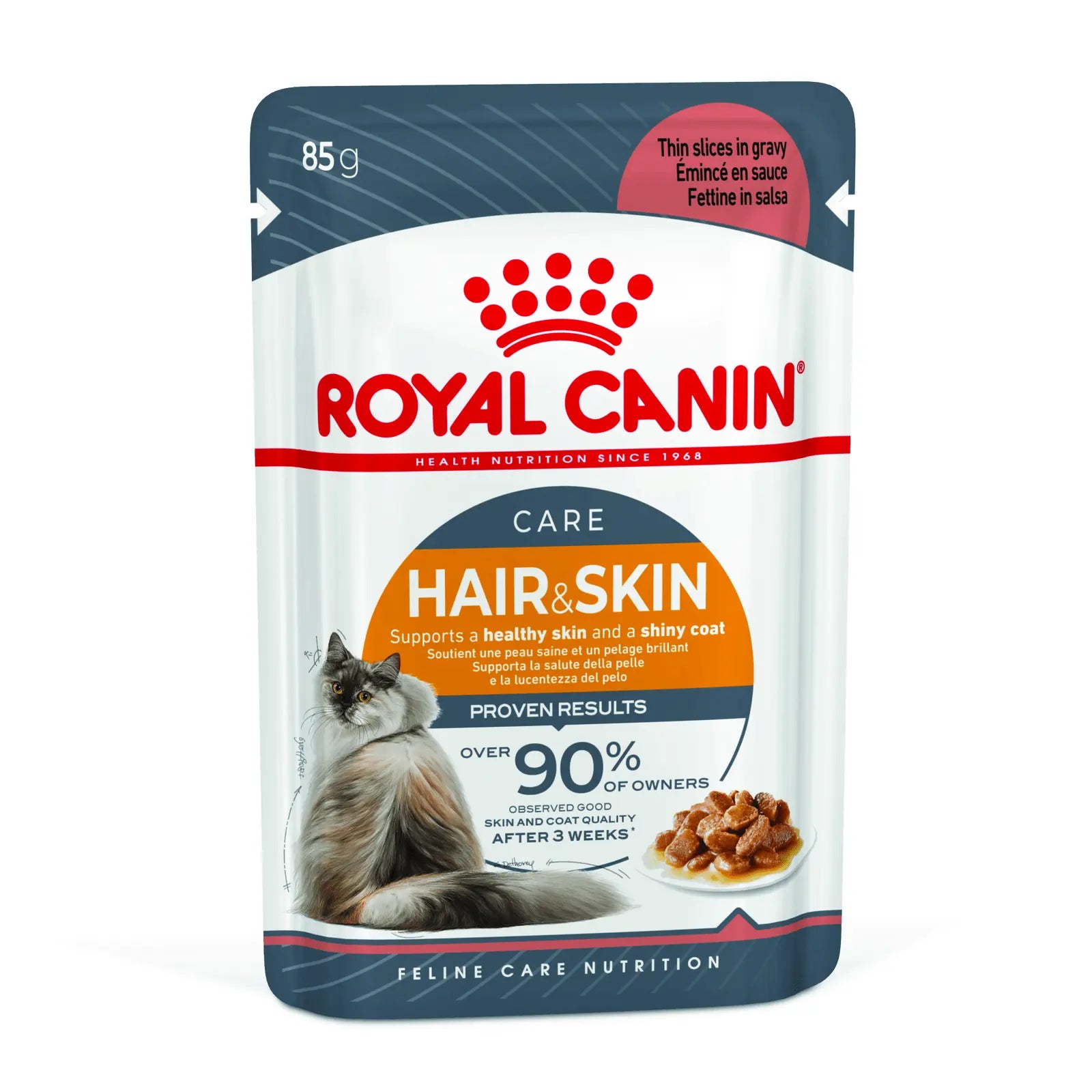 Royal Canin Cat Food Pouch Adult Hair & Skin Care in Gravy - Kellyville Pets