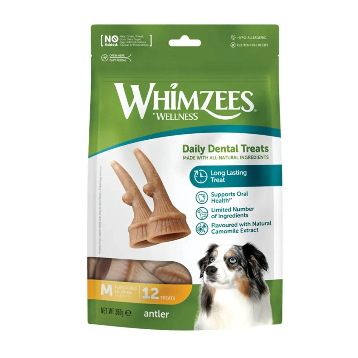 Whimzees Occupy Antlers Medium 12pk
