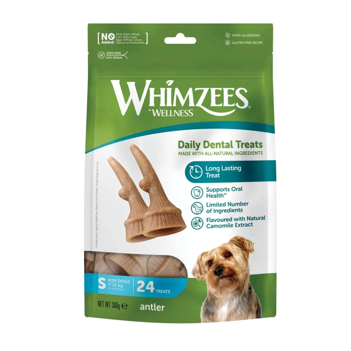 Whimzees Occupy Antlers Small 24pk
