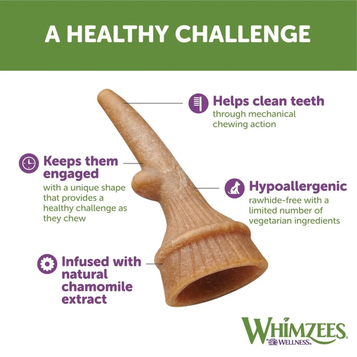Whimzees Occupy Antlers Medium 12pk