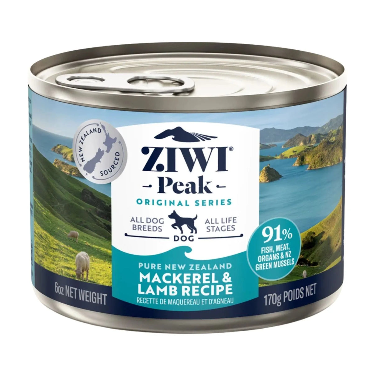 Ziwi Peak Dog Food Can Mackerel & Lamb - 170g x 12