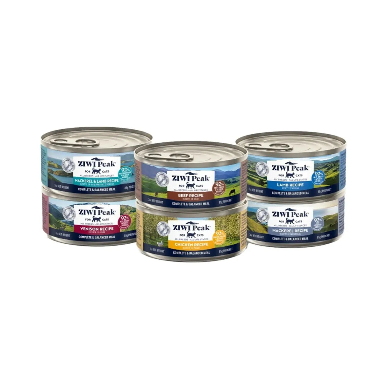 Ziwi Peak Cat Variety Pack 6 Flavours Can Food - 6 x 85g