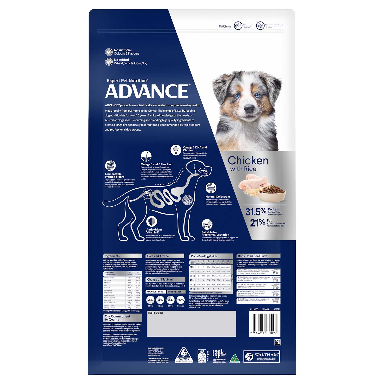Advance Dog Food Puppy Medium Breed Chicken with Rice