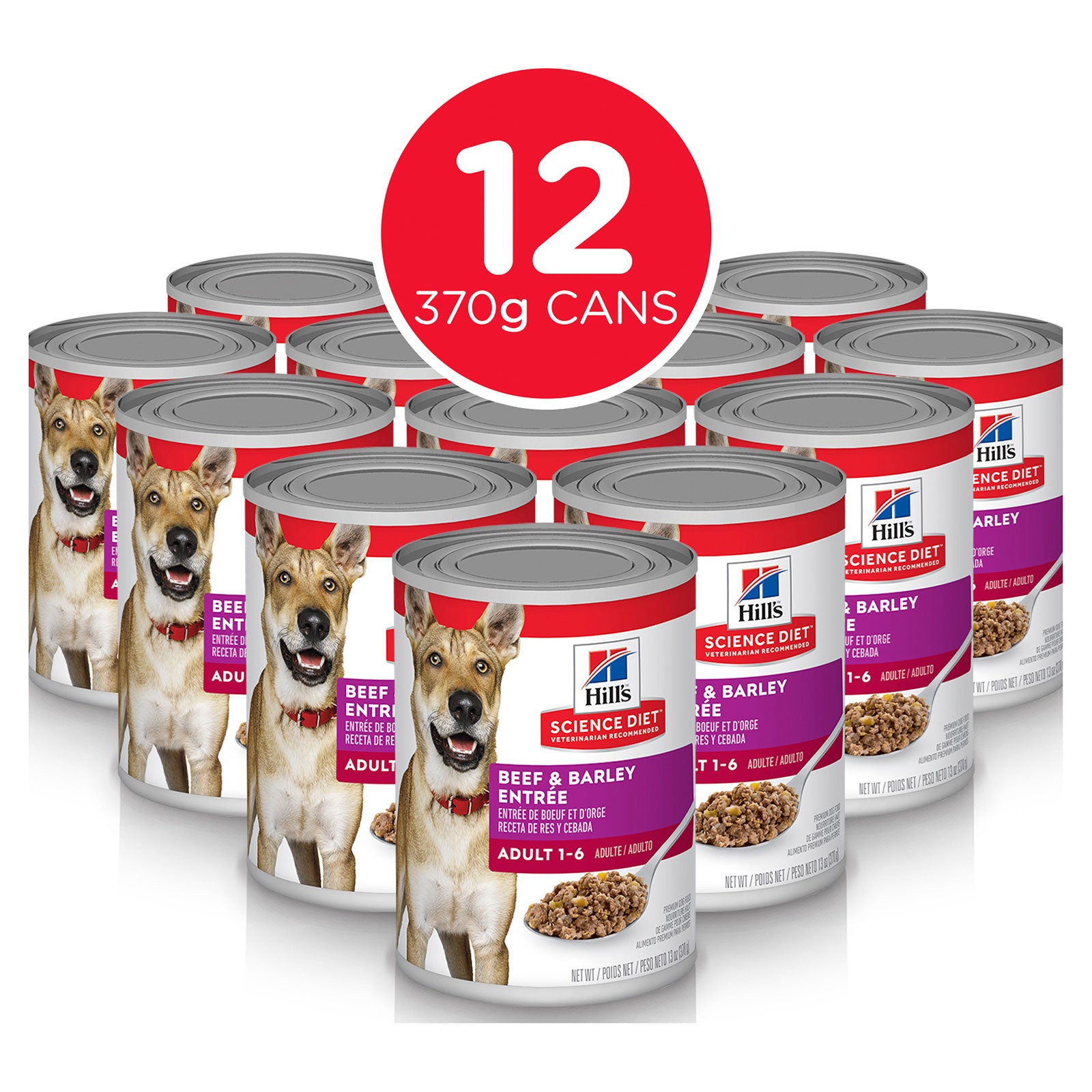 Hill's Science Diet Dog Food Can Adult Beef & Barley Entrée