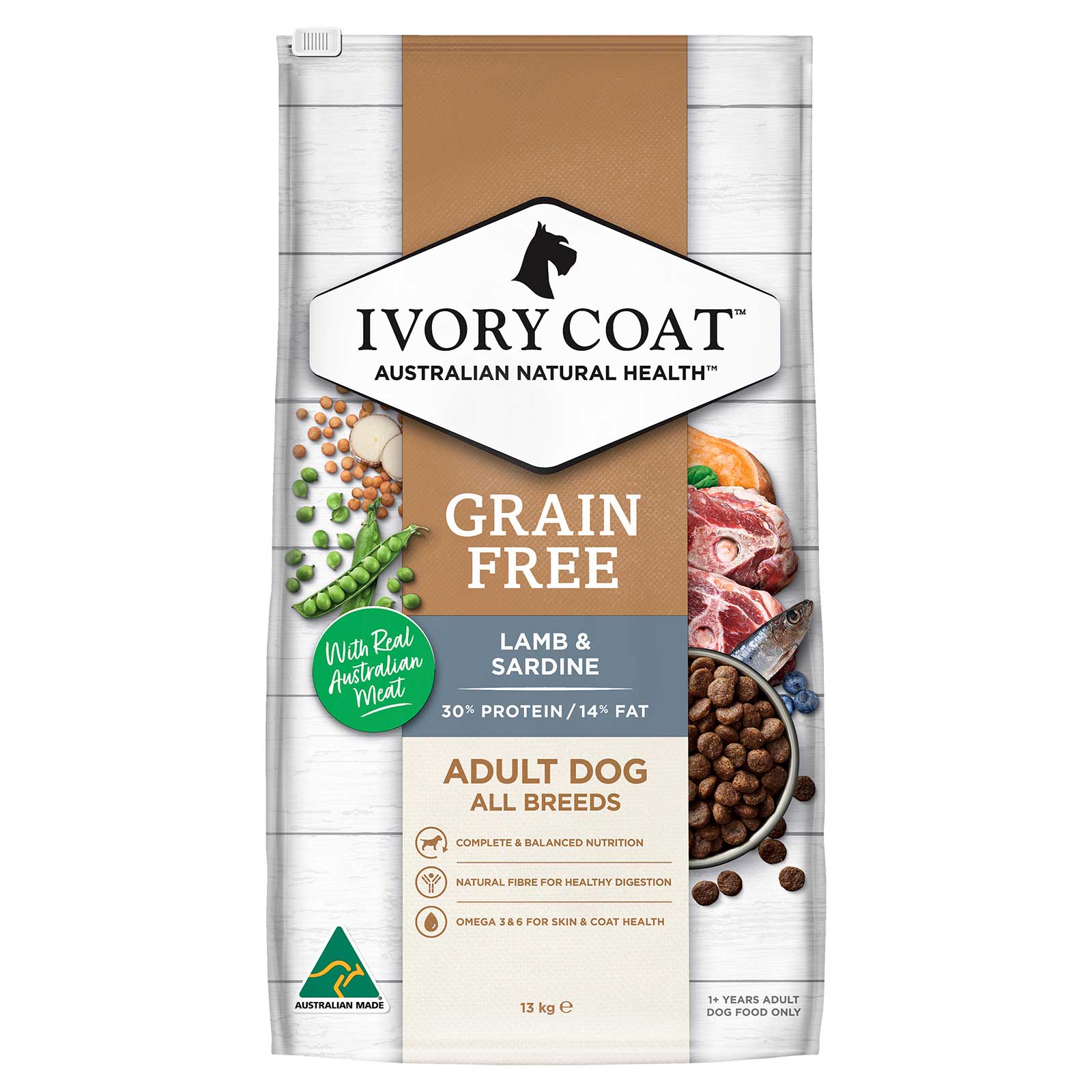 Ivory Coat Grain Free Dog Food Adult Lamb & Sardine
