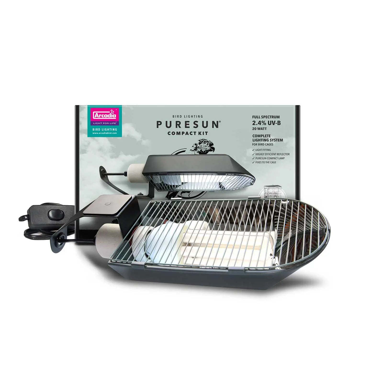 Arcadia UVB Bird Light PureSun Compact Kit 20W - Kellyville Pets