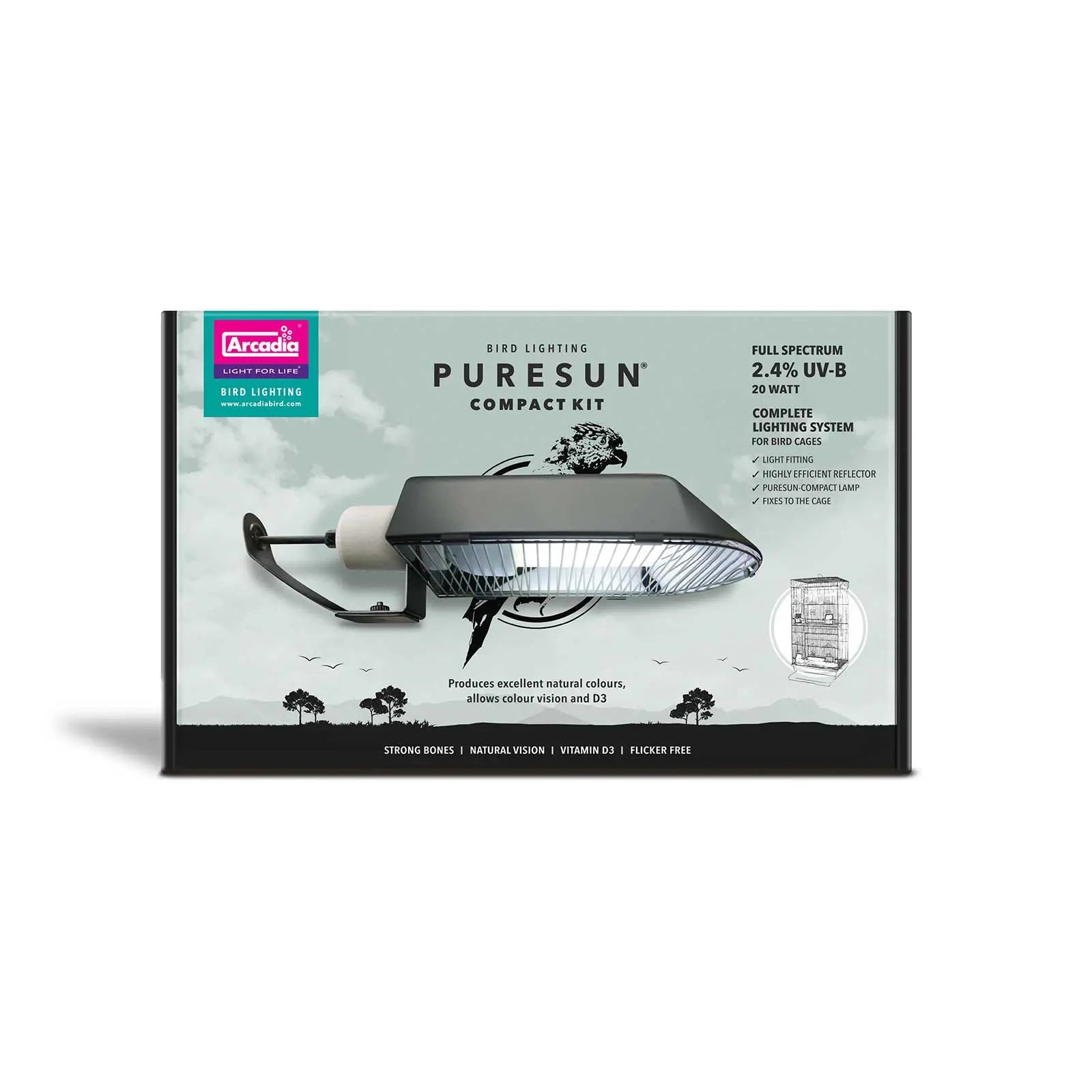Arcadia UVB Bird Light PureSun Compact Kit 20W - Kellyville Pets