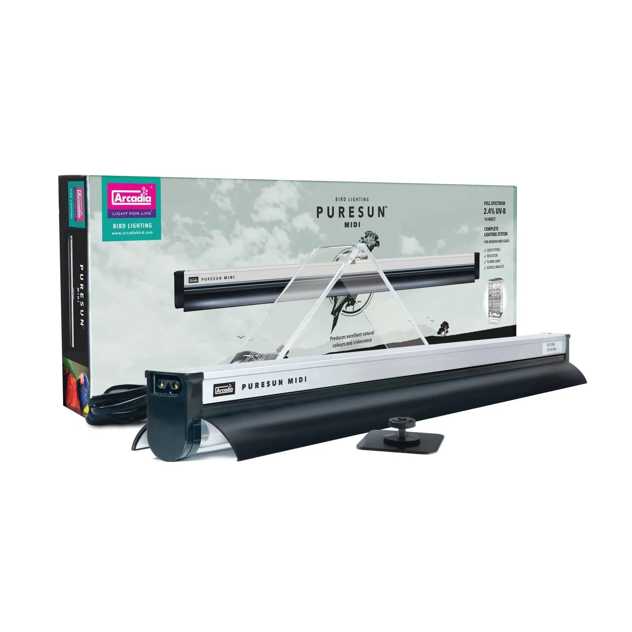 Arcadia UVB Bird Light PureSun Kit Midi 14W - Kellyville Pets
