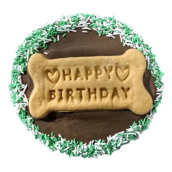 Frosted Happy Birthday Cookie Cake Dog Treat Huds & Toke
