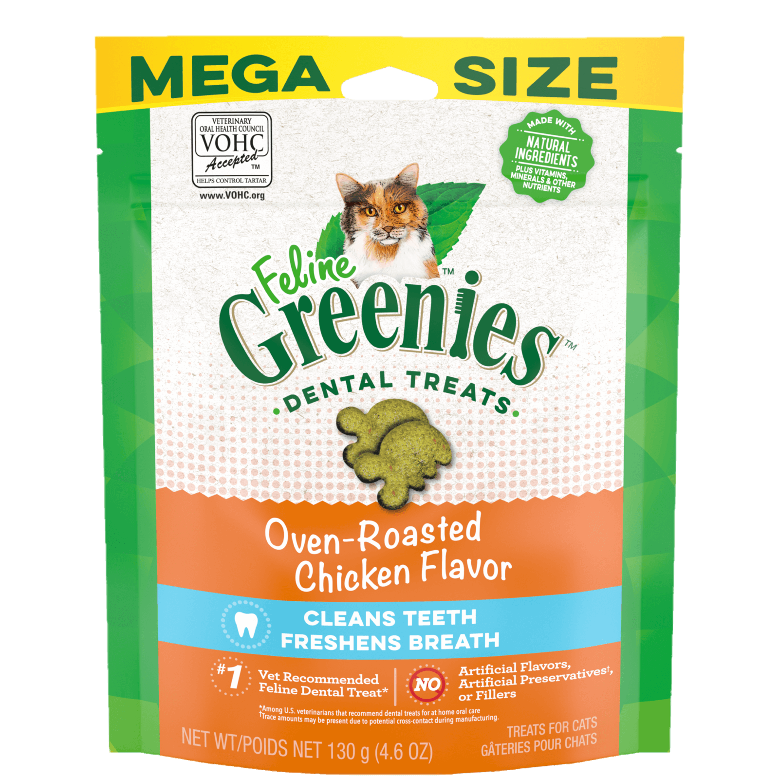 Greenies Dental Oven-Roasted Chicken Cat Treats