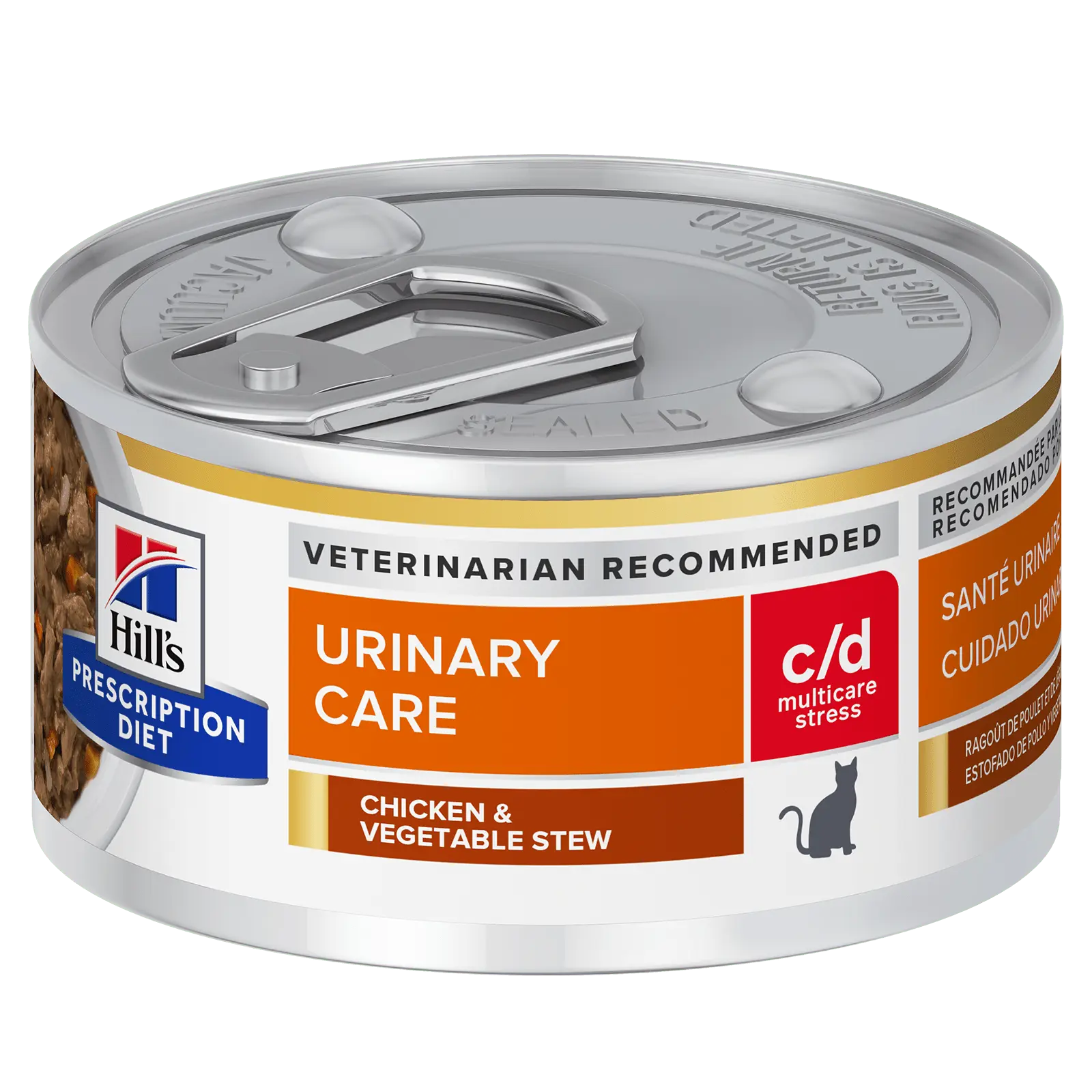Hill's Prescription Diet Cat Food Can c/d Multicare Stress Urinary Care Chicken & Vegetable Stew - Kellyville Pets