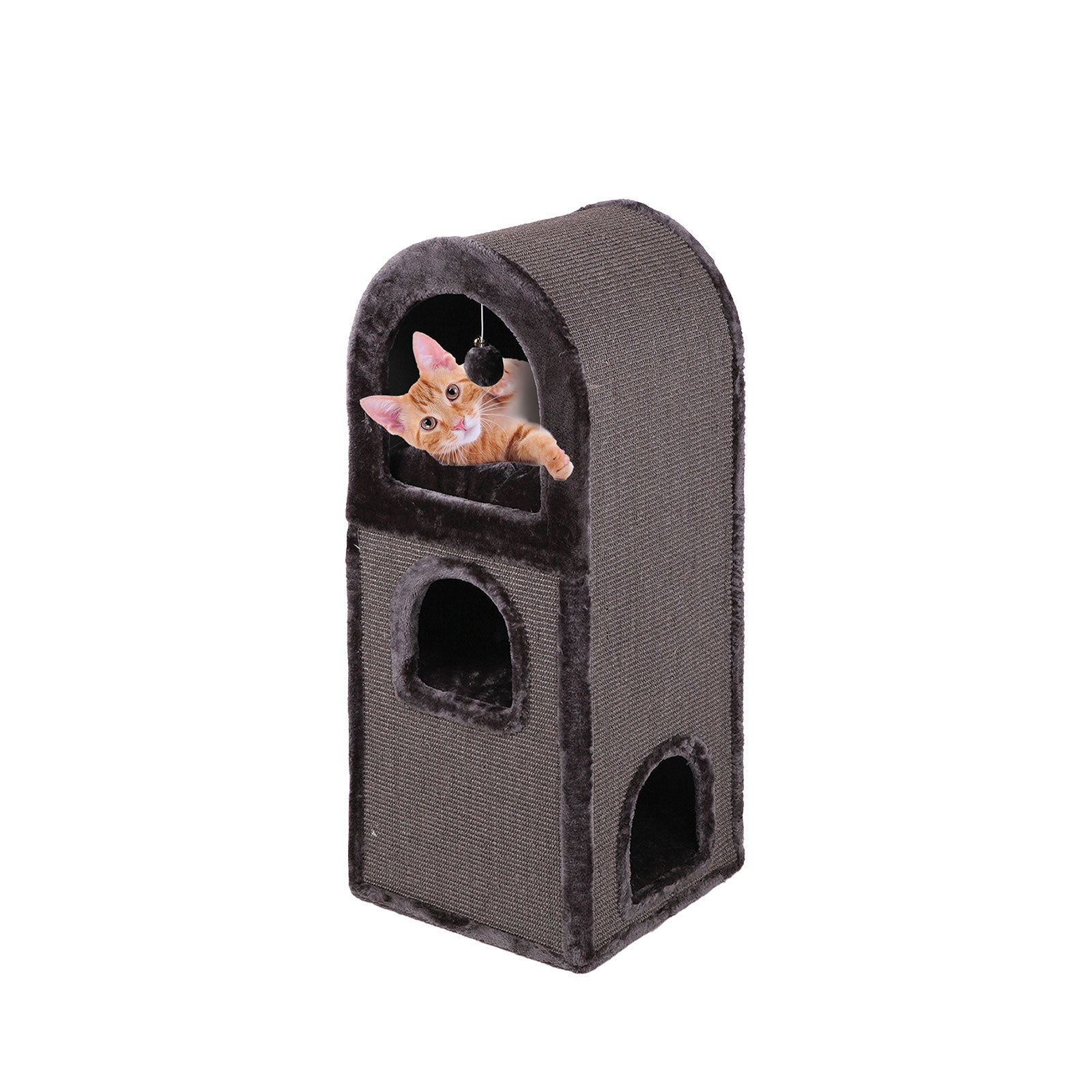 Kazoo Cat Scratcher - 3 Chamber Den Charcoal