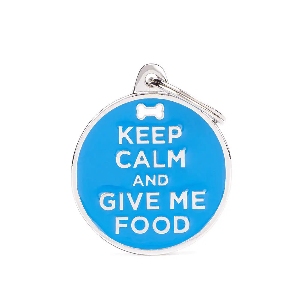 Pet Tag Charm Keep Calm and Give Me Food - Kellyville Pets