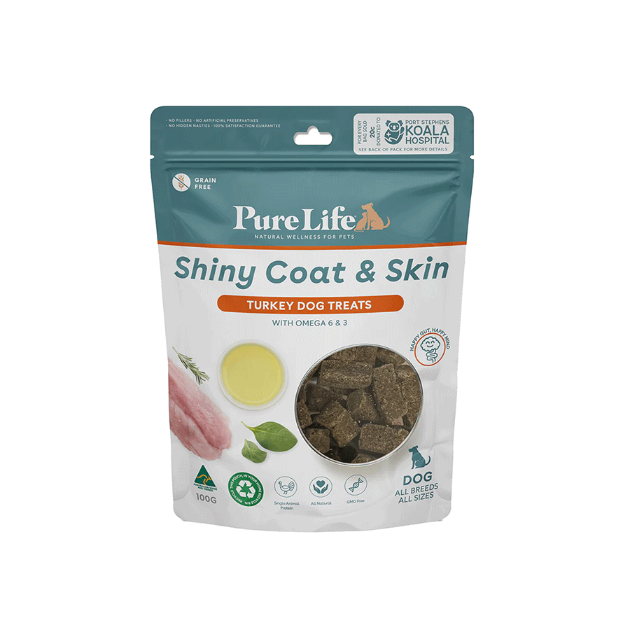 Pure Life Shiny Coat & Skin Dog Treat 100g Pure Life