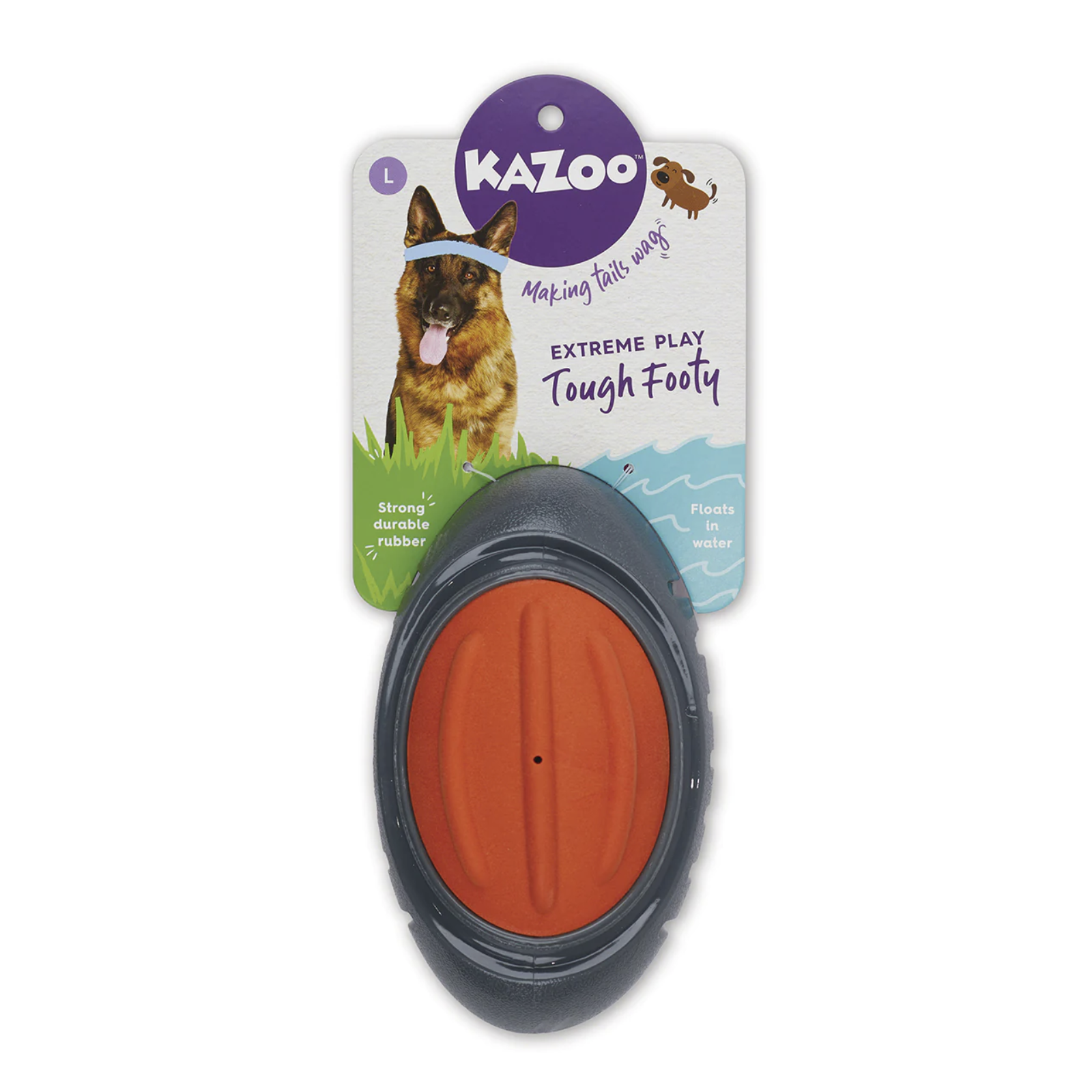 Kazoo Dog Toy Extreme Play Tough Footy