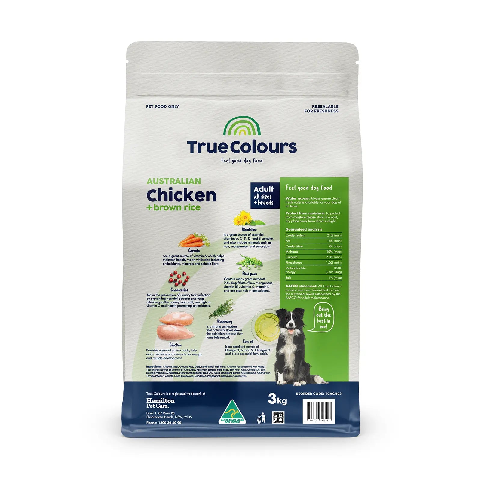 True Colours Dog Food Adult Chicken & Rice - Kellyville Pets