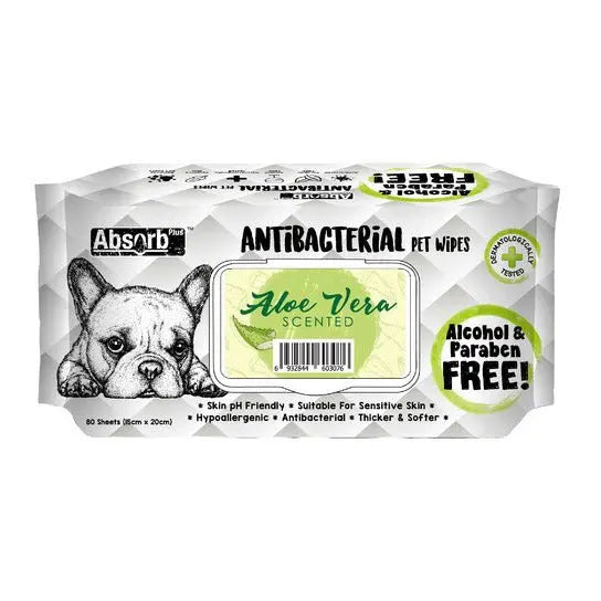 Absorb Plus Antibacterial Pet Wipes Aloe Vera - Kellyville Pets