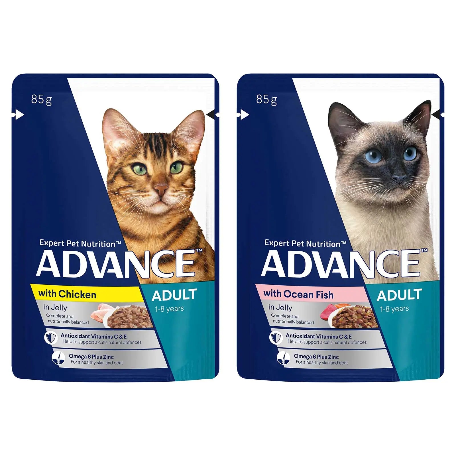 Advance Cat Food Pouch Adult Multipack with Chicken & Ocean Fish - Kellyville Pets
